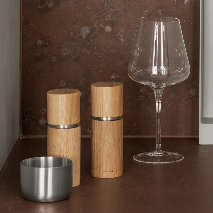 Blomus - Moulin à sel et à poivre Pepe, chêne (lot de 2)