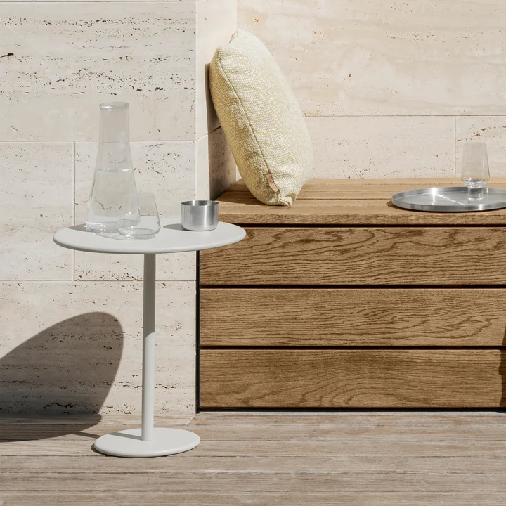 Blomus - Stay Table d'appoint de jardin, H 45 cm Ø 40 cm, gris soie