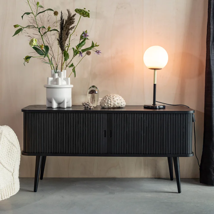 Zuiver - Barbier Sideboard avec portes coulissantes, noir