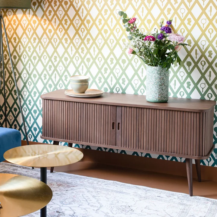 Zuiver - Barbier Buffet avec portes coulissantes, noyer