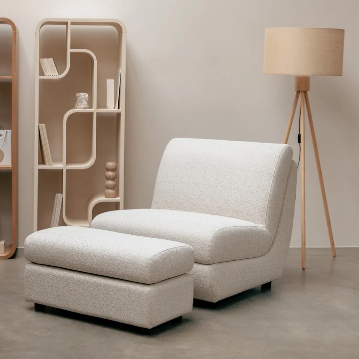 Zuiver - Mississippi Outdoor Tabouret et Lounge Chair, beige