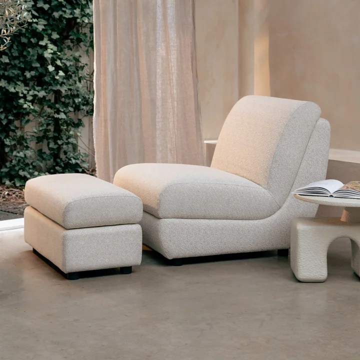 Zuiver - Mississippi Outdoor Tabouret et Lounge Chair, beige