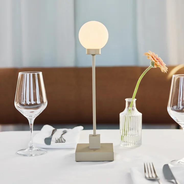 Northern - Snowball LED lampe de table avec batterie, gris-beige