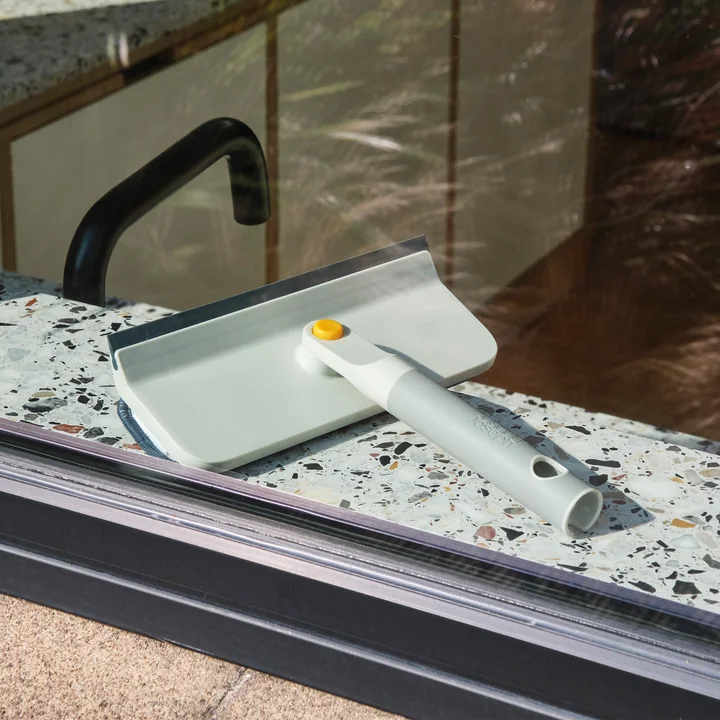 Joseph Joseph - CleanTech raclette et essuie-vitre en microfibre 2 en 1, stone