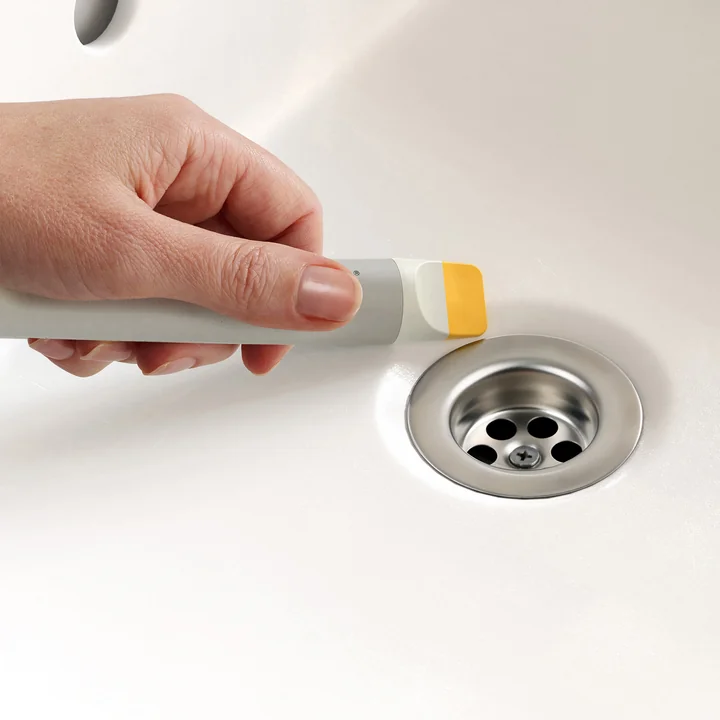 Joseph Joseph - CleanTech 3-en-1 Petite brosse de nettoyage avec manche, light stone
