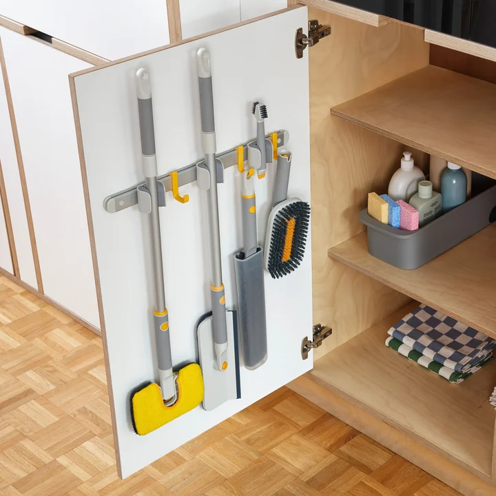 Joseph Joseph - CleanTech support mural pour appareils de nettoyage, argenté