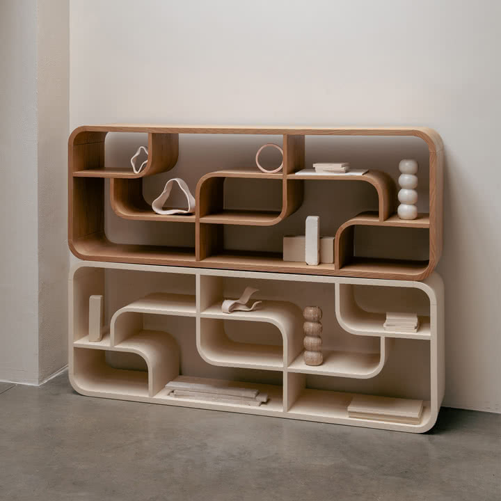 Zuiver - Seven Étagère, chêne naturel et beige