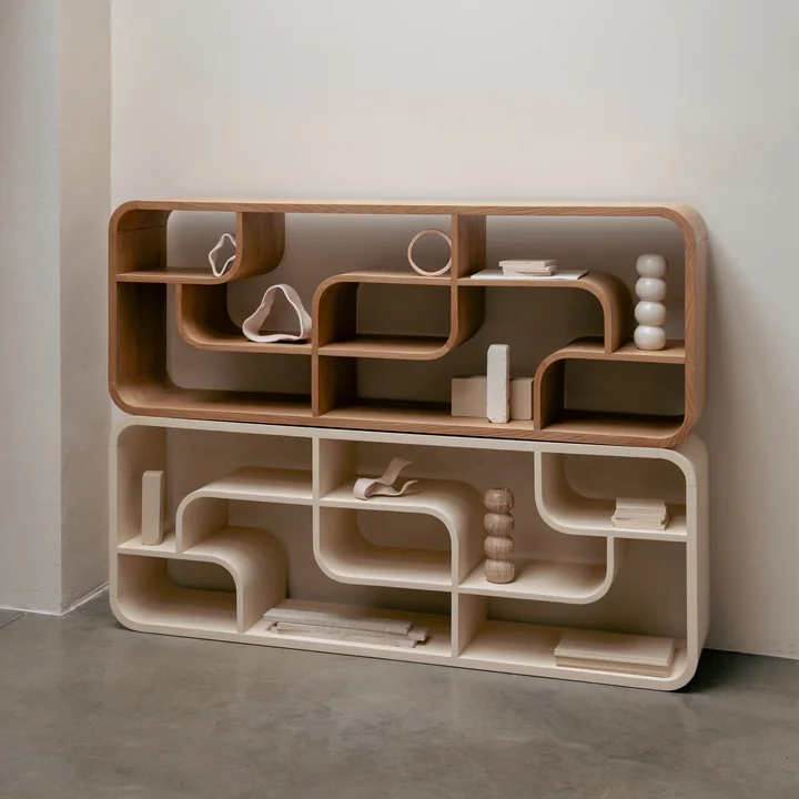 Zuiver - Seven Étagère, chêne naturel et beige