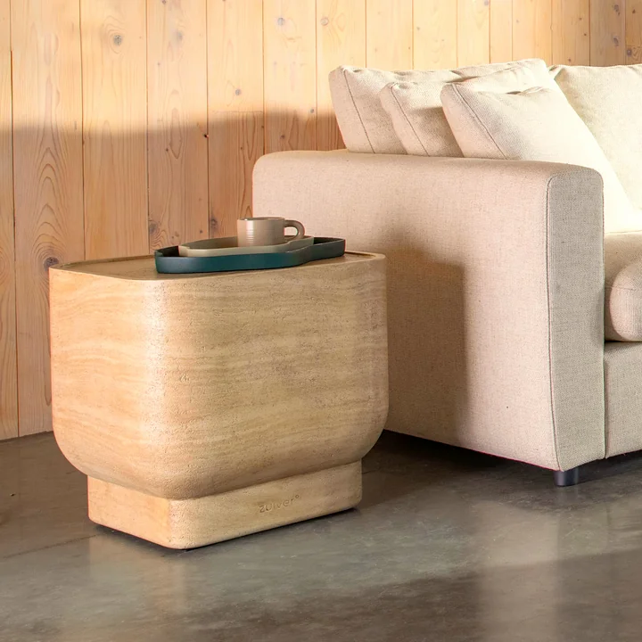 Zuiver - Noble Table d'appoint carrée, beige