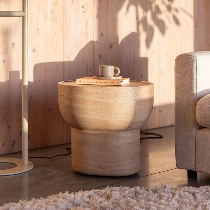 Zuiver - Noble Table d'appoint ovale, beige