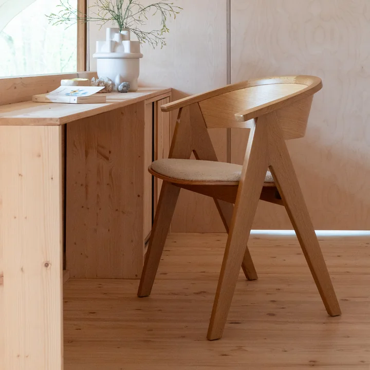 Zuiver - NDSM Chaise avec accoudoirs, chêne naturel