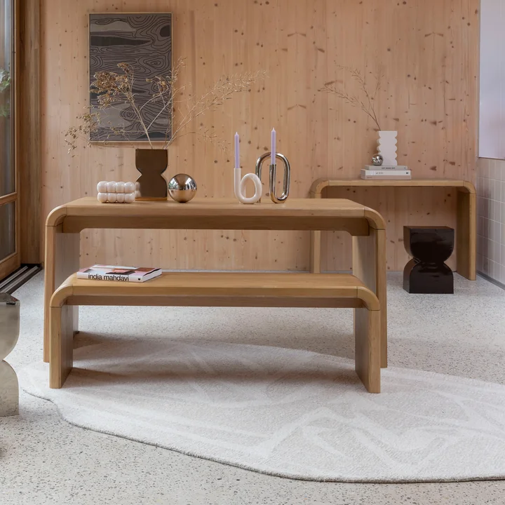 Zuiver - Brave Banc et table à manger, chêne naturel