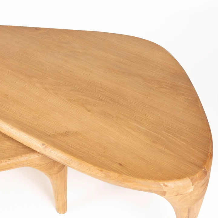 Zuiver - Isla Table basse, chêne (lot de 2)