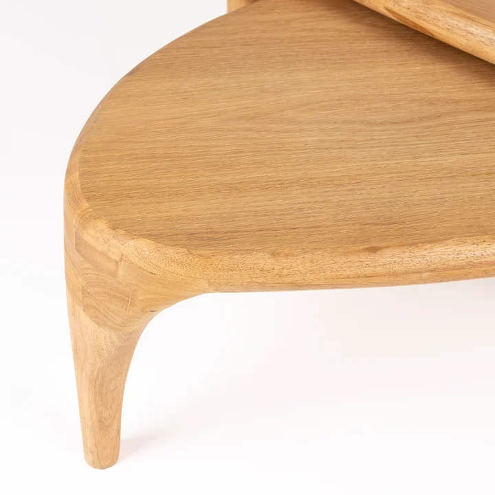 Zuiver - Isla Table basse, chêne (lot de 2)