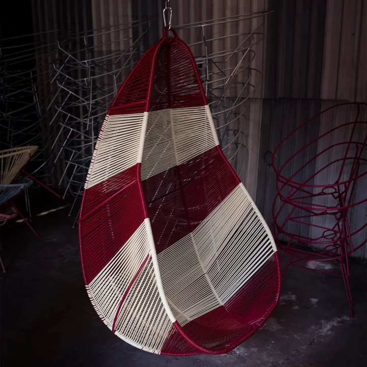 Acapulco Design - Acapulco chaise suspendue, CDMX_2, blanc / burgundy red