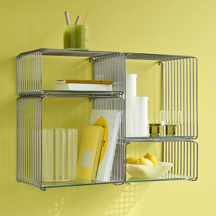 Montana - Panton Wire Half Height Étagère et table d'appoint, chrome