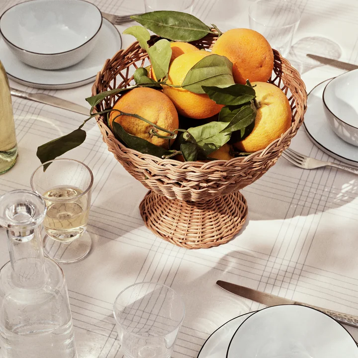 Broste Copenhagen - Emmy Corbeille en rotin, Ø 26 x H 21 cm, natural brown