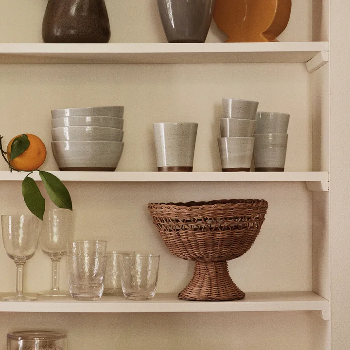 Broste Copenhagen - Emmy Corbeille en rotin, Ø 26 x H 21 cm, natural brown