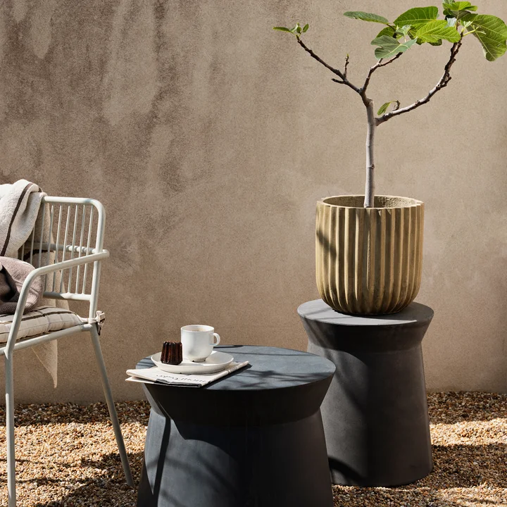 Broste Copenhagen - Fiber Pot à plantes, Ø 37 x 37 cm, antique beige