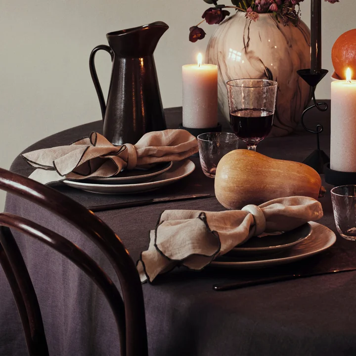 Broste Copenhagen - Gracie Serviette de table, 45 x 45 cm, taupe warm grey