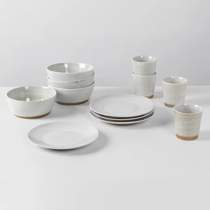 Broste Copenhagen - Grød Vaisselle Set de petit déjeuner, sable (12 pièces)