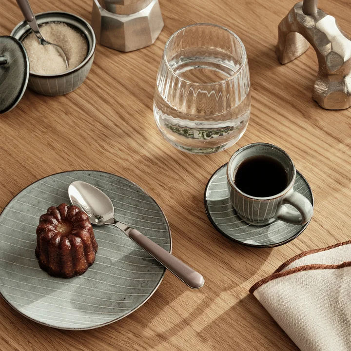 Broste Copenhagen - Nordic Sea Tasse à espresso avec soucoupe, 5 cl, soft blue