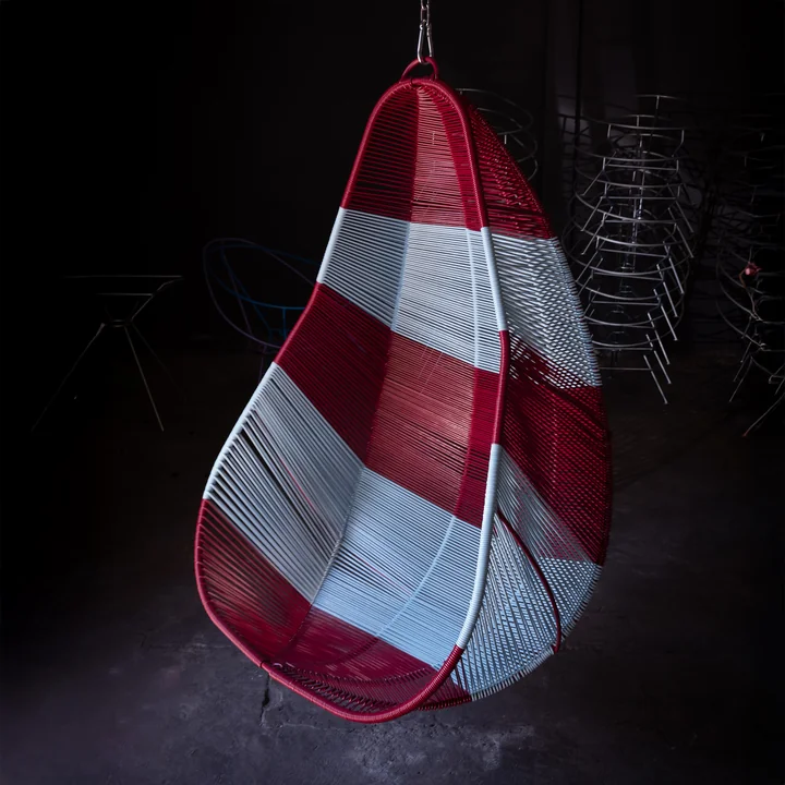 Acapulco Design - Acapulco chaise suspendue, CDMX_1, bleu clair / bordeaux