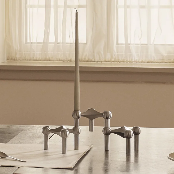 Stoff Nagel - Bougeoir, chrome brossé (set de 3)