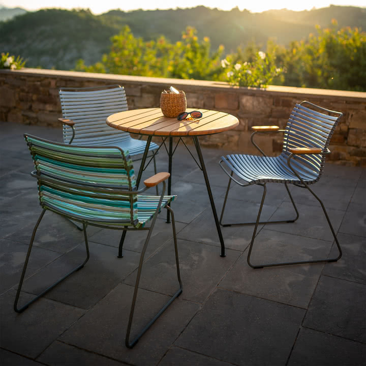 HOUE - CLICK Outdoor Dining Chaise à accoudoirs avec dossier bas