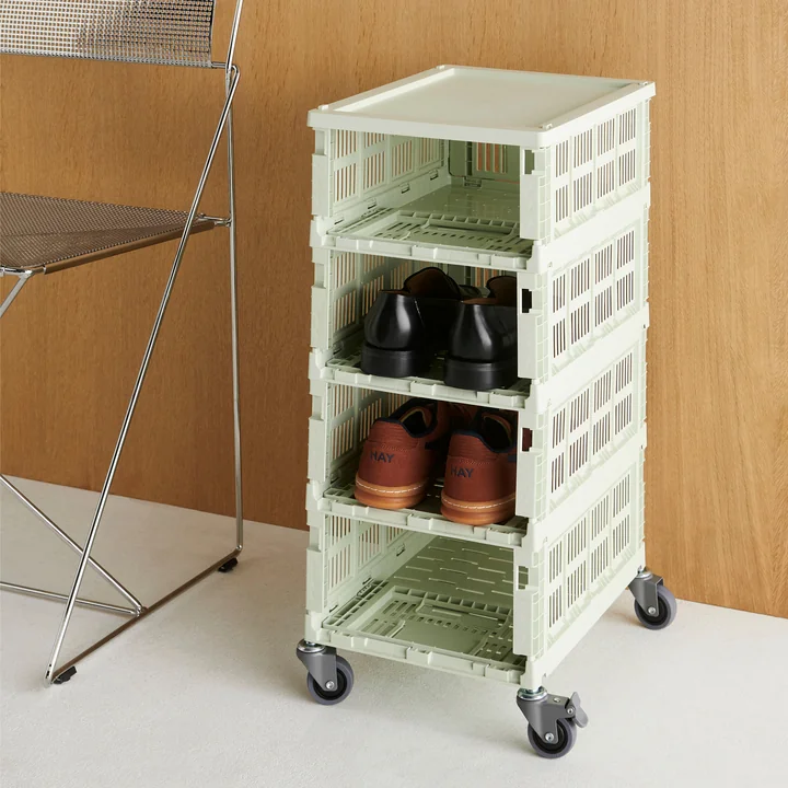 HAY - Colour Crate Corbeille M, 34,5 x 26,5 cm, menthe, recyclée