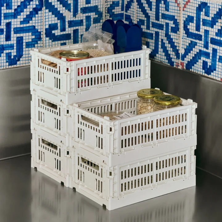HAY - Colour Crate Panier S, 26,5 x 17 cm, blanc cassé, recycled