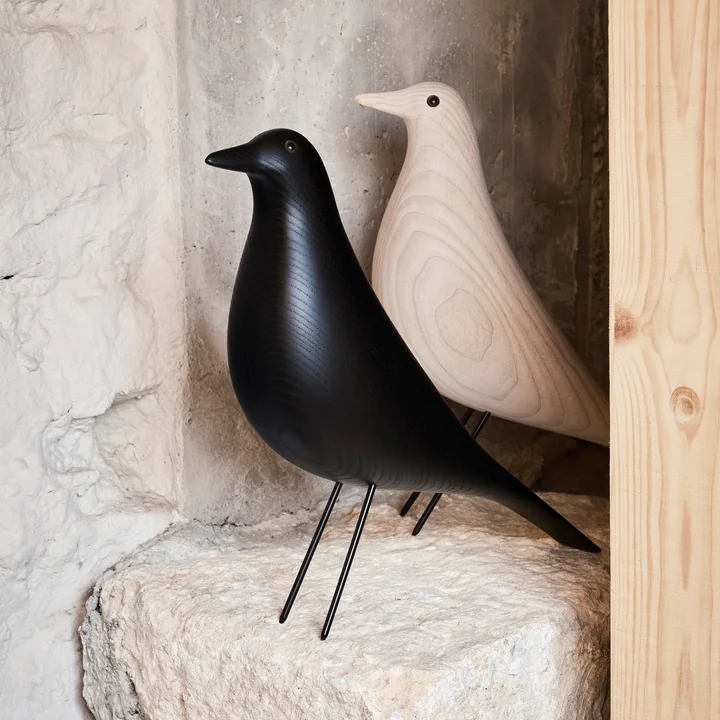 Vitra - Eames House Bird , frêne noir et blanc coton huilé