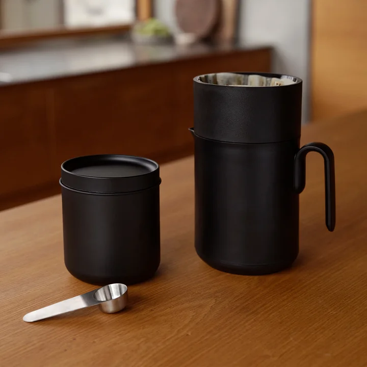 Zone Denmark - Singles Boîte à café avec cuillère, noir