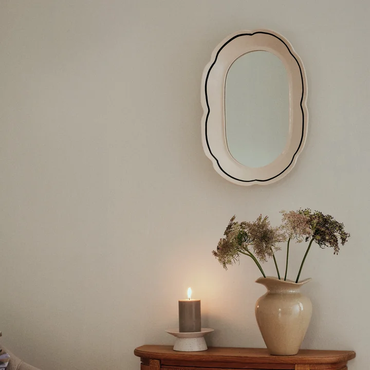 Broste Copenhagen - Hilma Miroir, 30 x 45 cm, blanc cassé