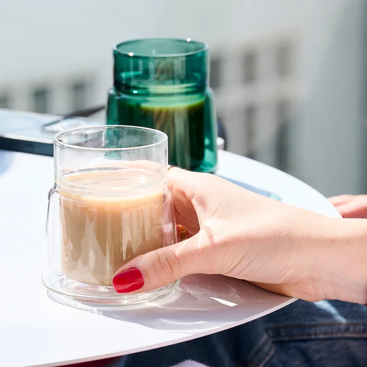 Jacob Jensen - Verre double paroi thermique, médium, 21 cl, transparent et vert