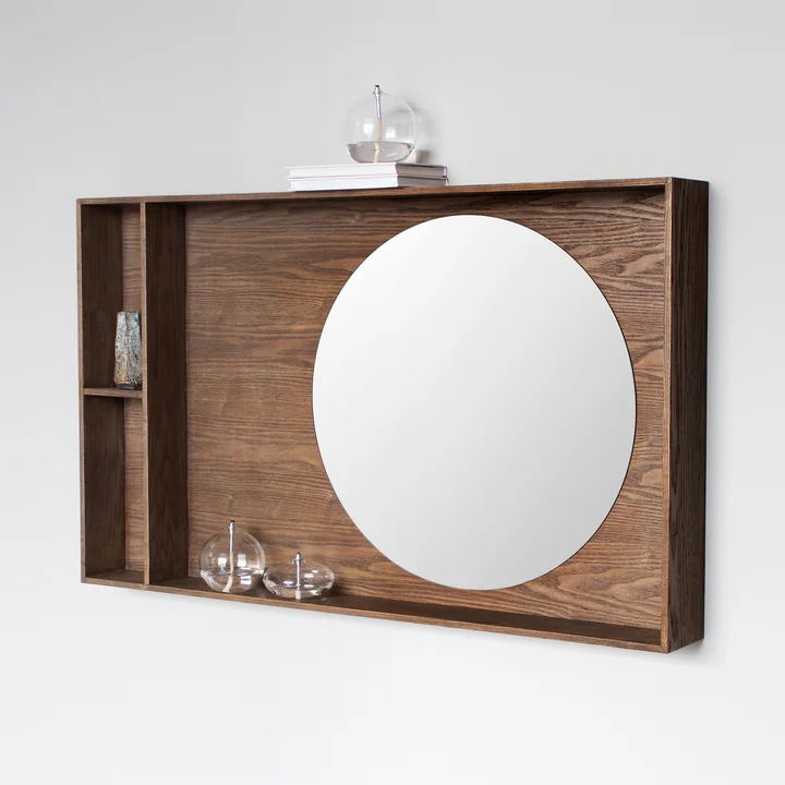 Mette Ditmer - SHOW-ME Miroir avec étagère, large, chêne huilé foncé