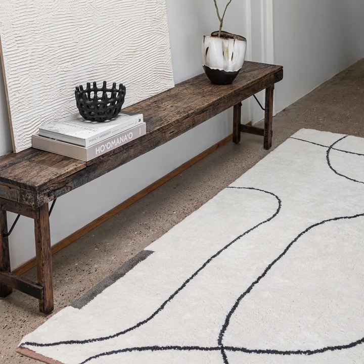 Mette Ditmer - Shadow Tapis, 140 x 200 cm, blanc cassé