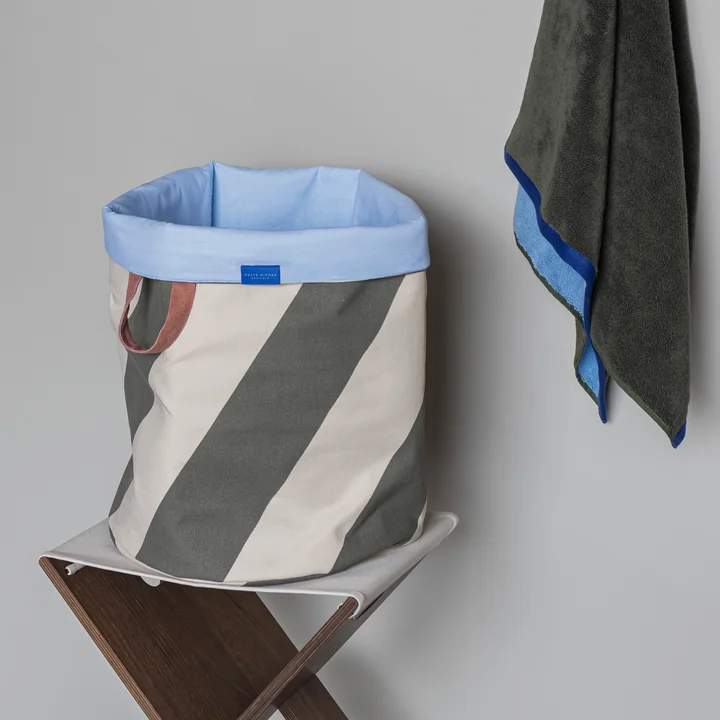 Mette Ditmer - Diagonal Panier à linge, Ø 40 x H 50 cm, olive foncé / sable