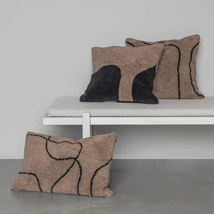 Mette Ditmer - Shadow Taie d'oreiller, tuftée, marron