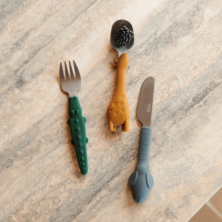 LIEWOOD - Tove Couverts pour enfants, golden caramel mix (3pcs)