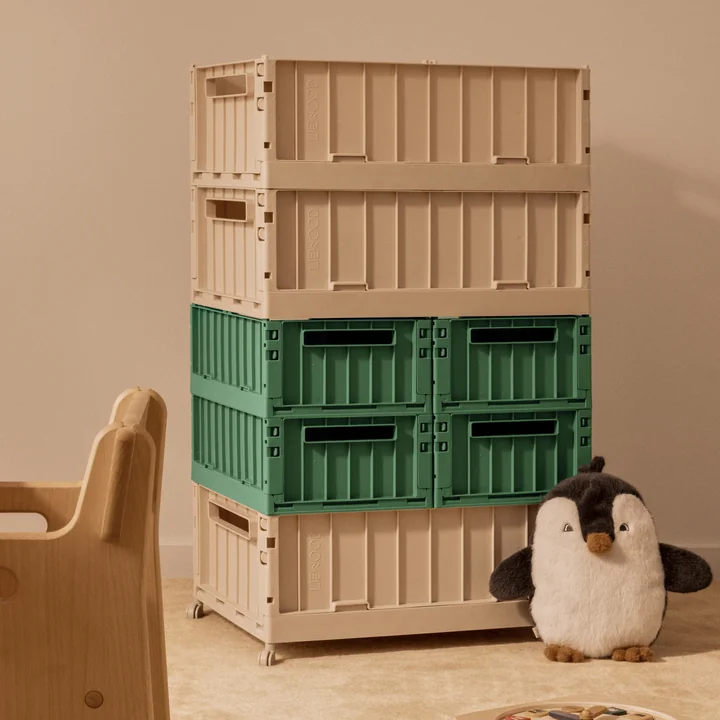 LIEWOOD - Weston Boîte de rangement avec roulettes, sandy