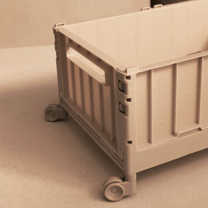 LIEWOOD - Weston Boîte de rangement avec roulettes, sandy