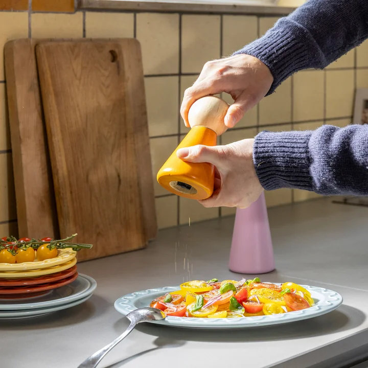 & klevering - Halma moulin à sel et à poivre, grand, rose / multicolore