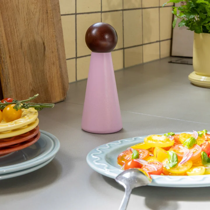 & klevering - Halma moulin à sel et à poivre, grand, rose / multicolore