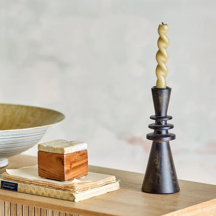 Bloomingville - Armel Bougeoir, H 20 cm, noir