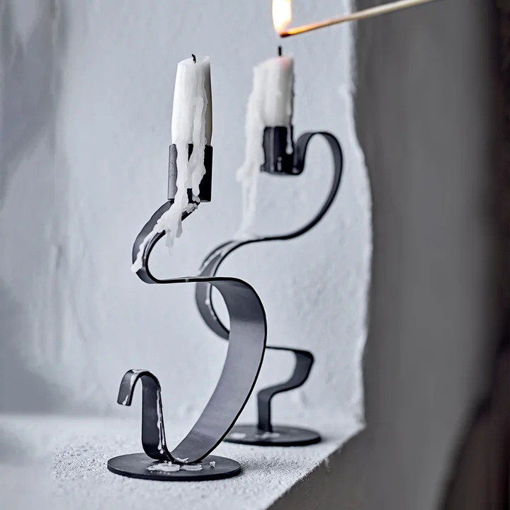 Bloomingville - Do Porte-bougies, noir (set de 2)