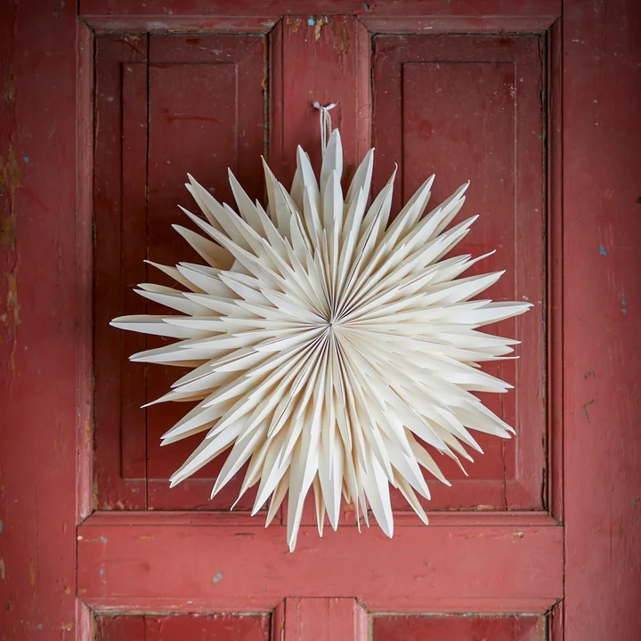 Bloomingville - Étoile d'Elie avec lumière, blanc