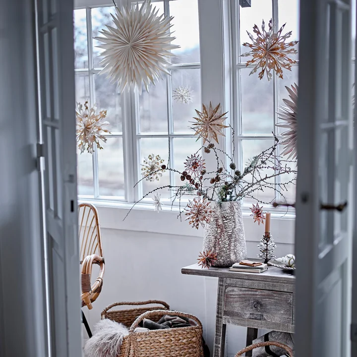 Bloomingville - Étoile d'Elie avec lumière, blanc