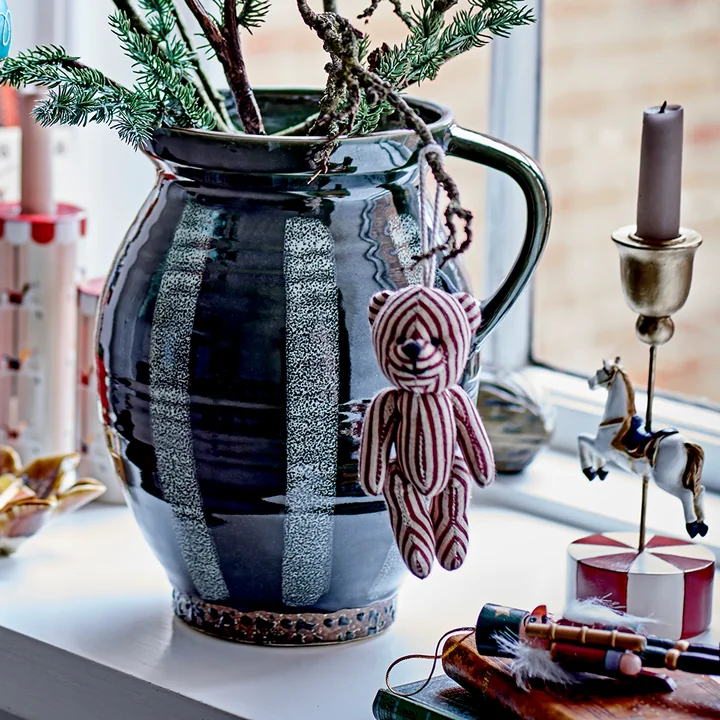 Bloomingville - Merry-go-round Bougeoir, Ø 7 x H 20 cm, or / blanc