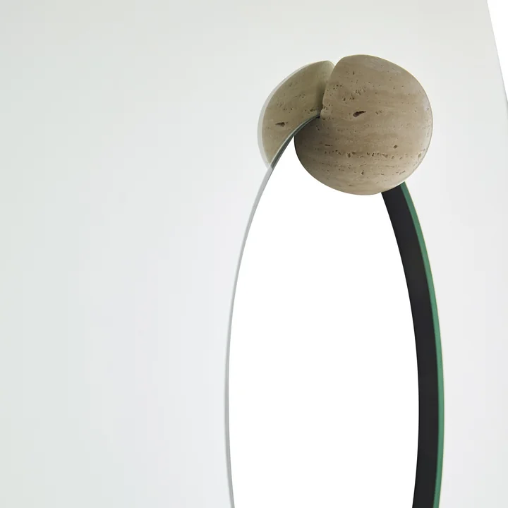 AYTM - Castellum miroir Ø 80 cm, clair / travertin